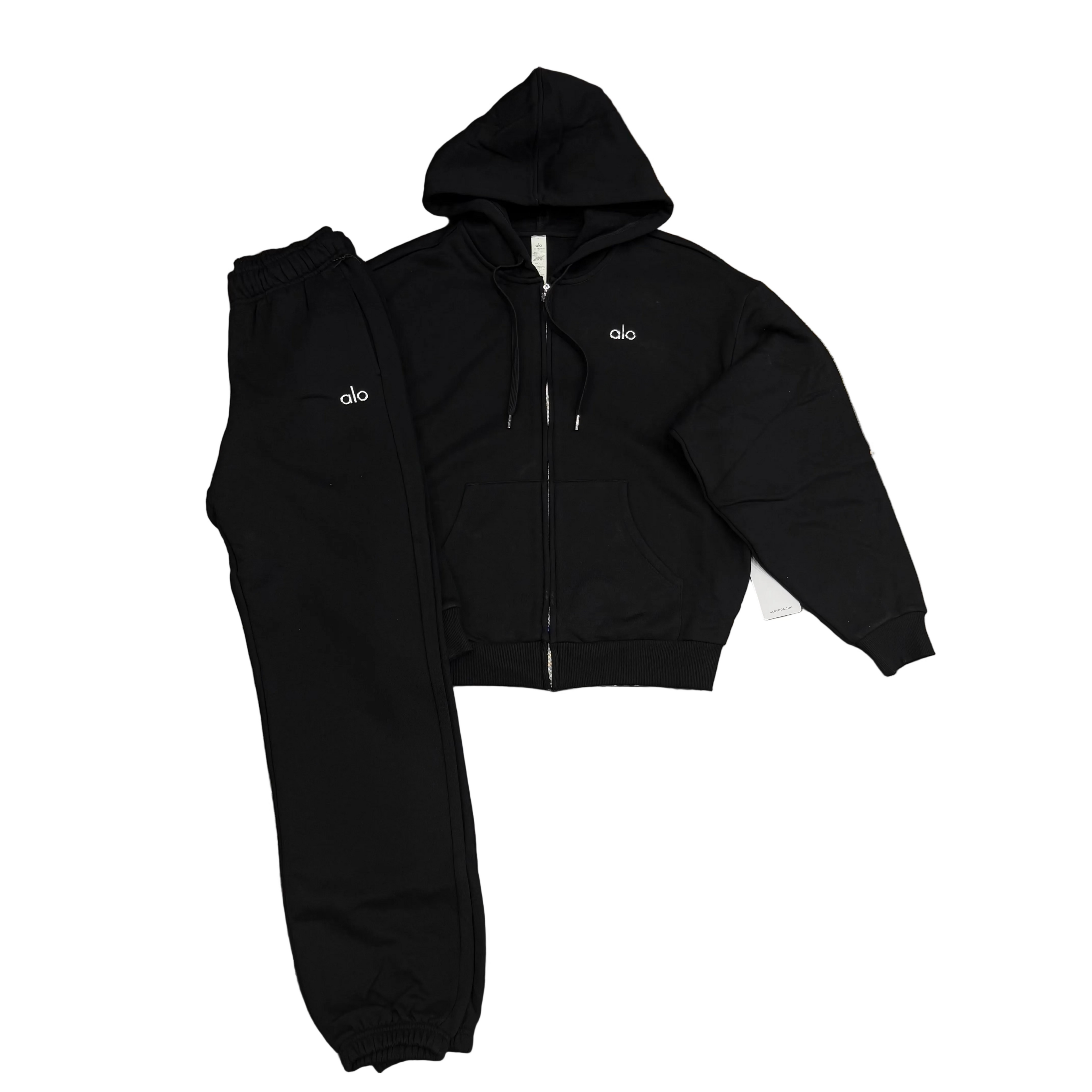 Alo Sweatsuit Full Zip Jogger Black