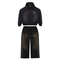 HMDD Crystal Rhinestone Sweatsuit Black