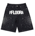 Floor 914 ‘Rhinestone’ Jean Shorts Black