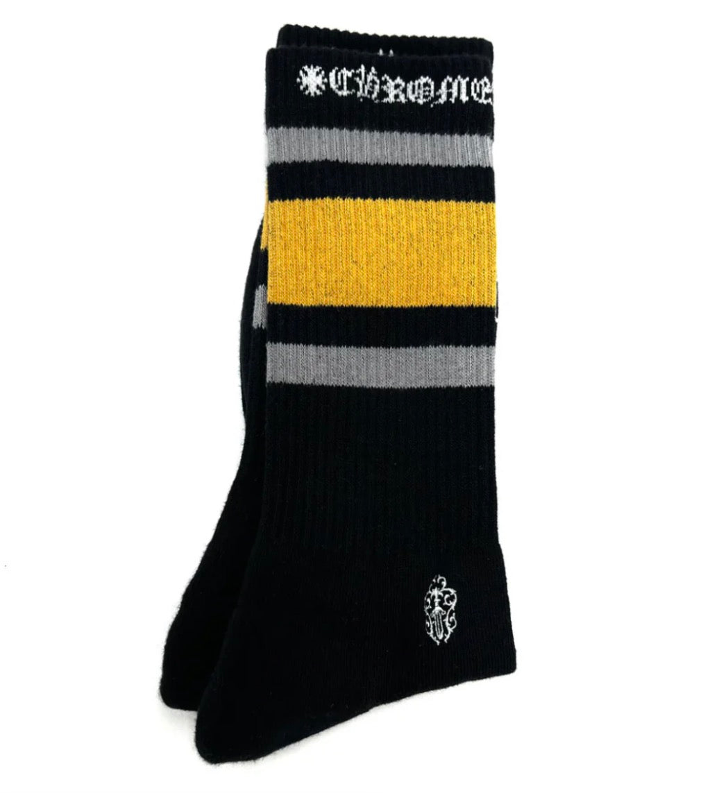 Chrome Hearts Black Grey Yellow Socks