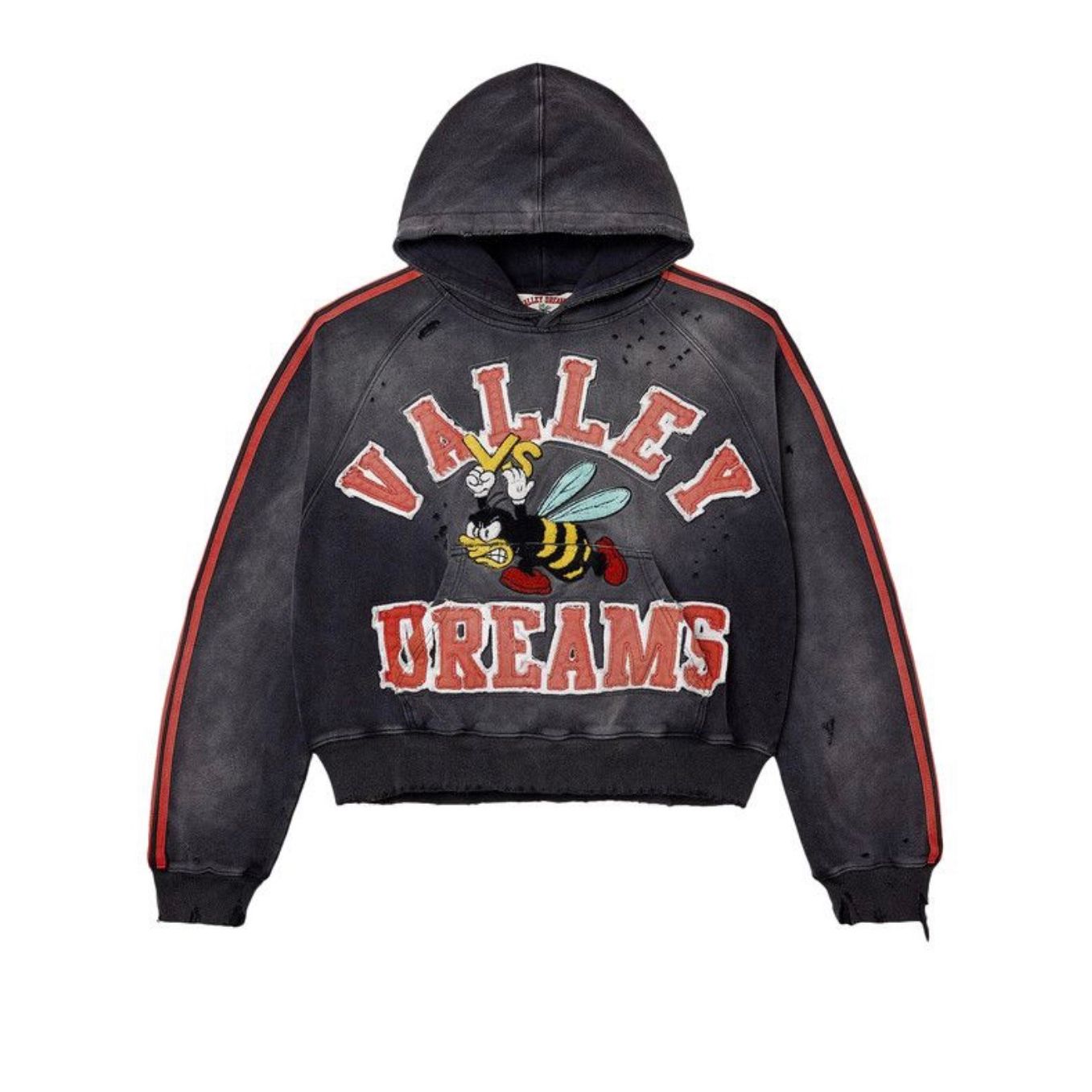 Vale Forever ‘Anthem Bee’ Pull Over Hoodie Black/ Red (STEAL)