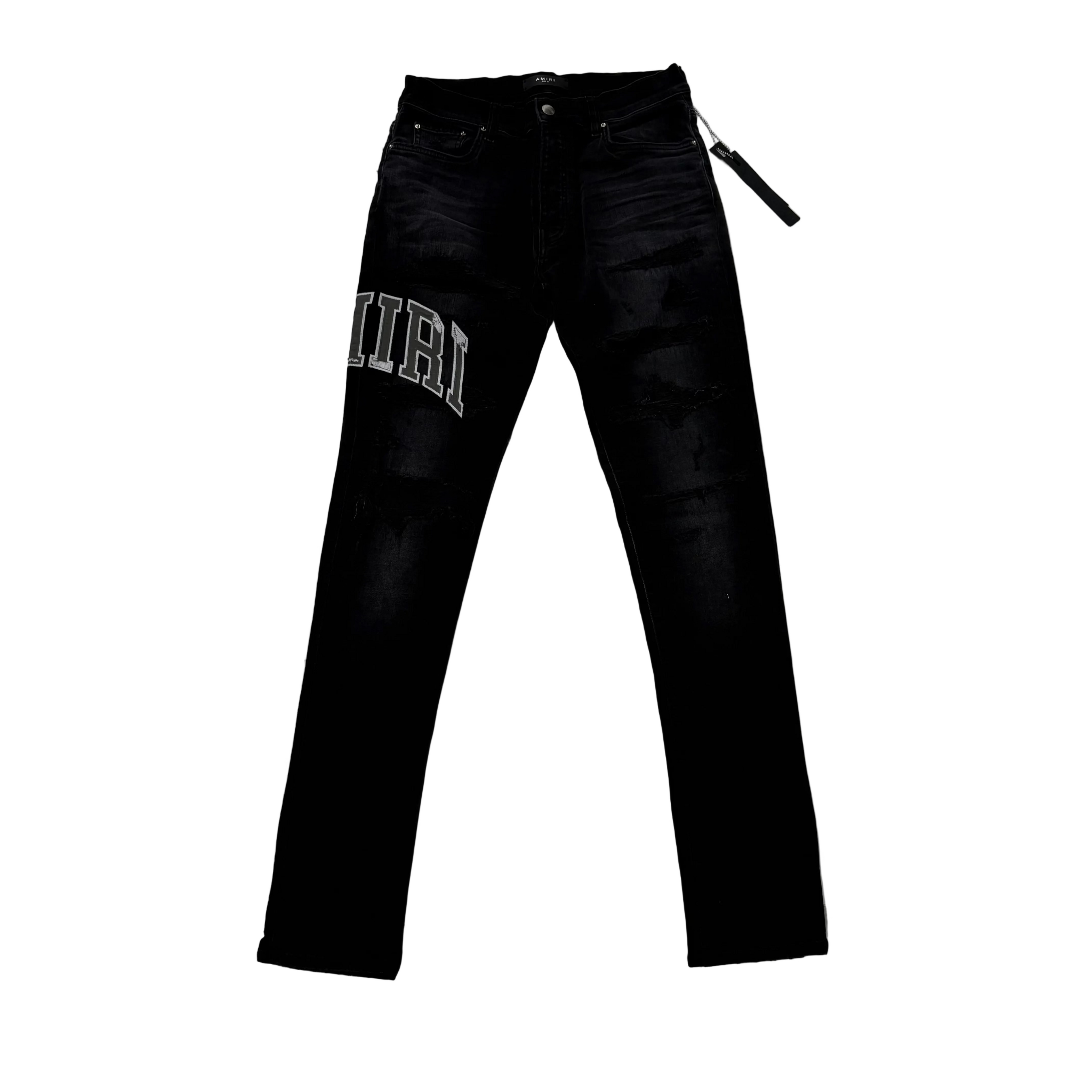 Amiri Varsity Logo Black Jeans