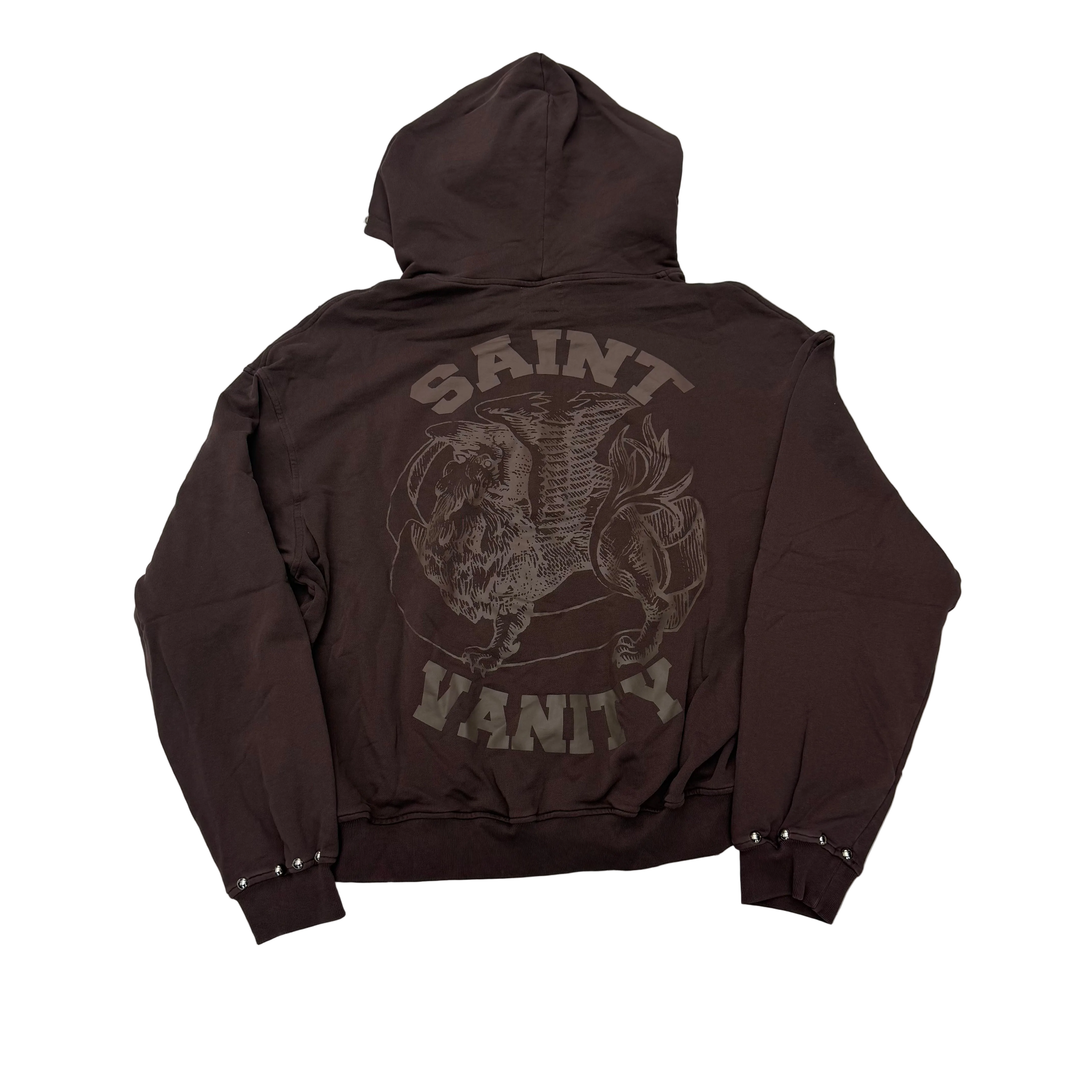 Saint Vanity ‘French Terry’ Zip Up Hoodie Brown
