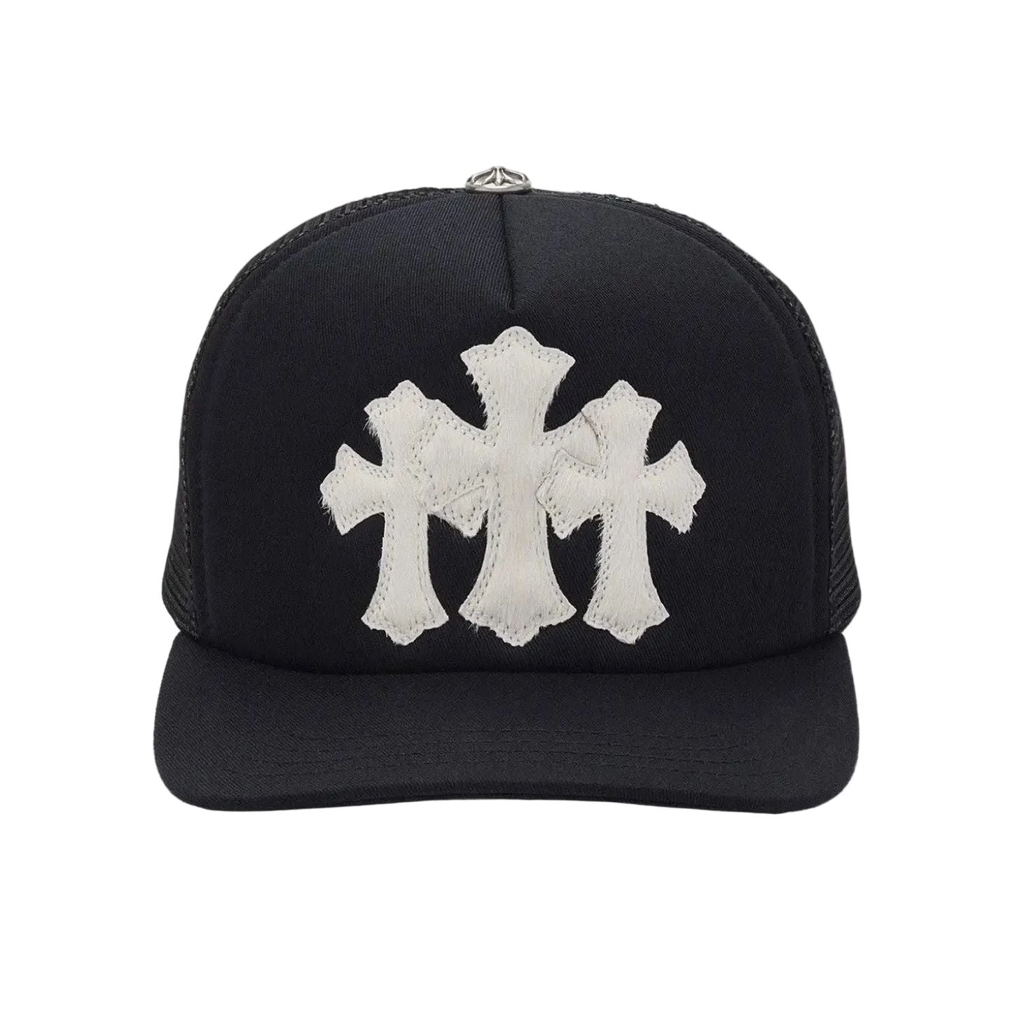 Chrome Hearts Triple Cross ‘Pony Hair’ Trucker Hat Black