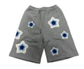 Arkyve Star Crochet Patch Grey Sweatshorts