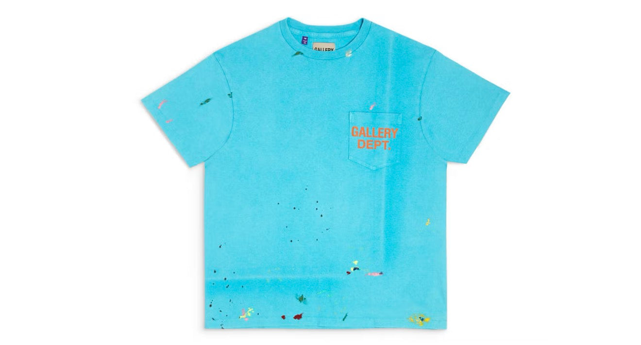 Gallery Dept Teal Paint Splatter Tee