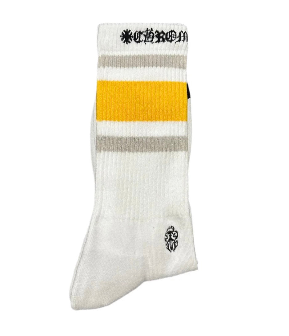 Chrome Hearts White Yellow Grey Socks