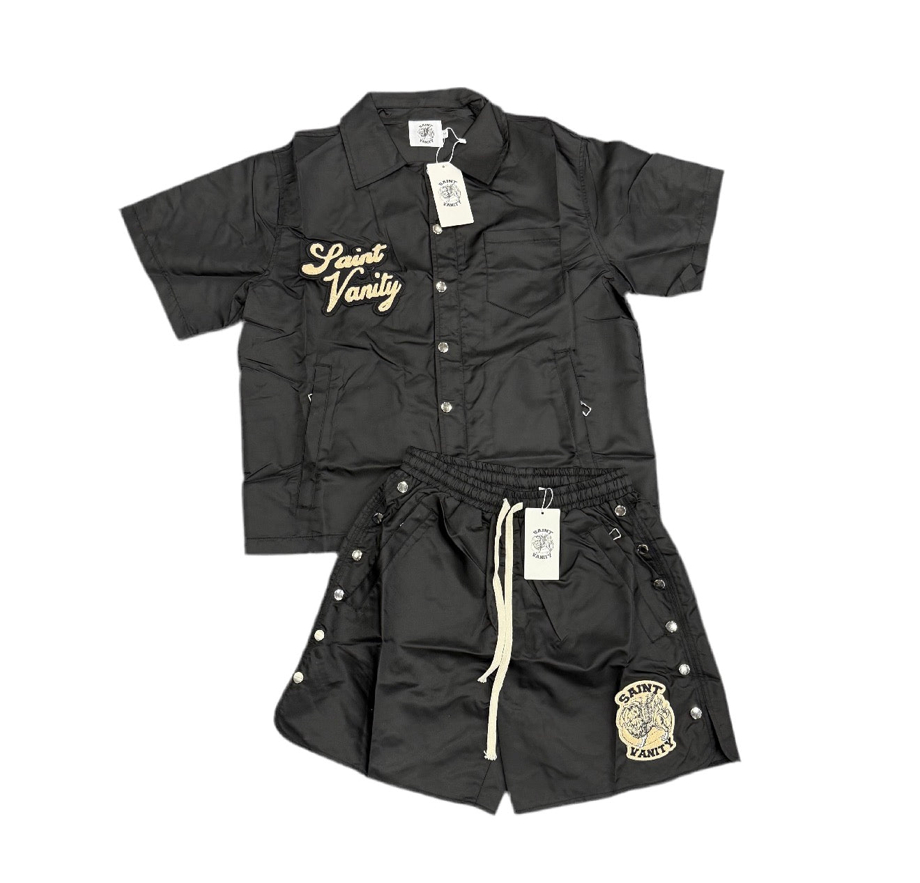 Saint Vanity Nylon Short Set Black