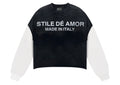 Stile De Amor Nero Su Bianco Longsleeve