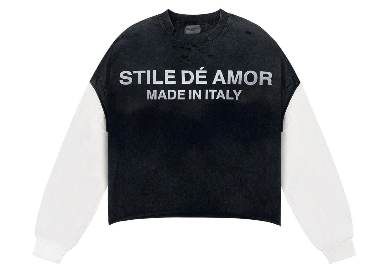 Stile De Amor Nero Su Bianco Longsleeve