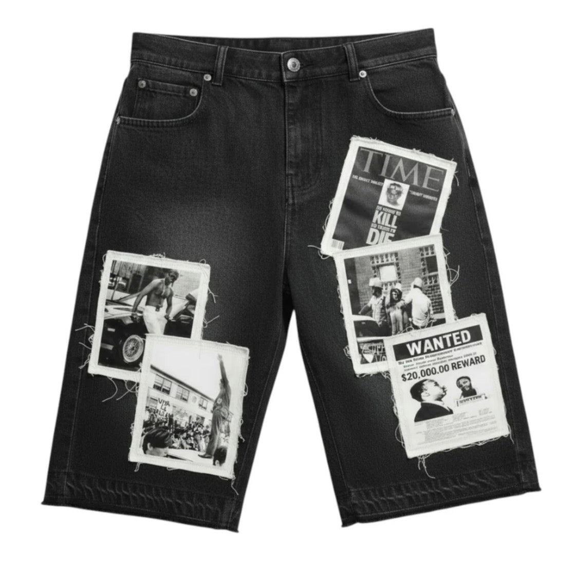 Fraternal ‘WATTBA’ Black Jean Shorts