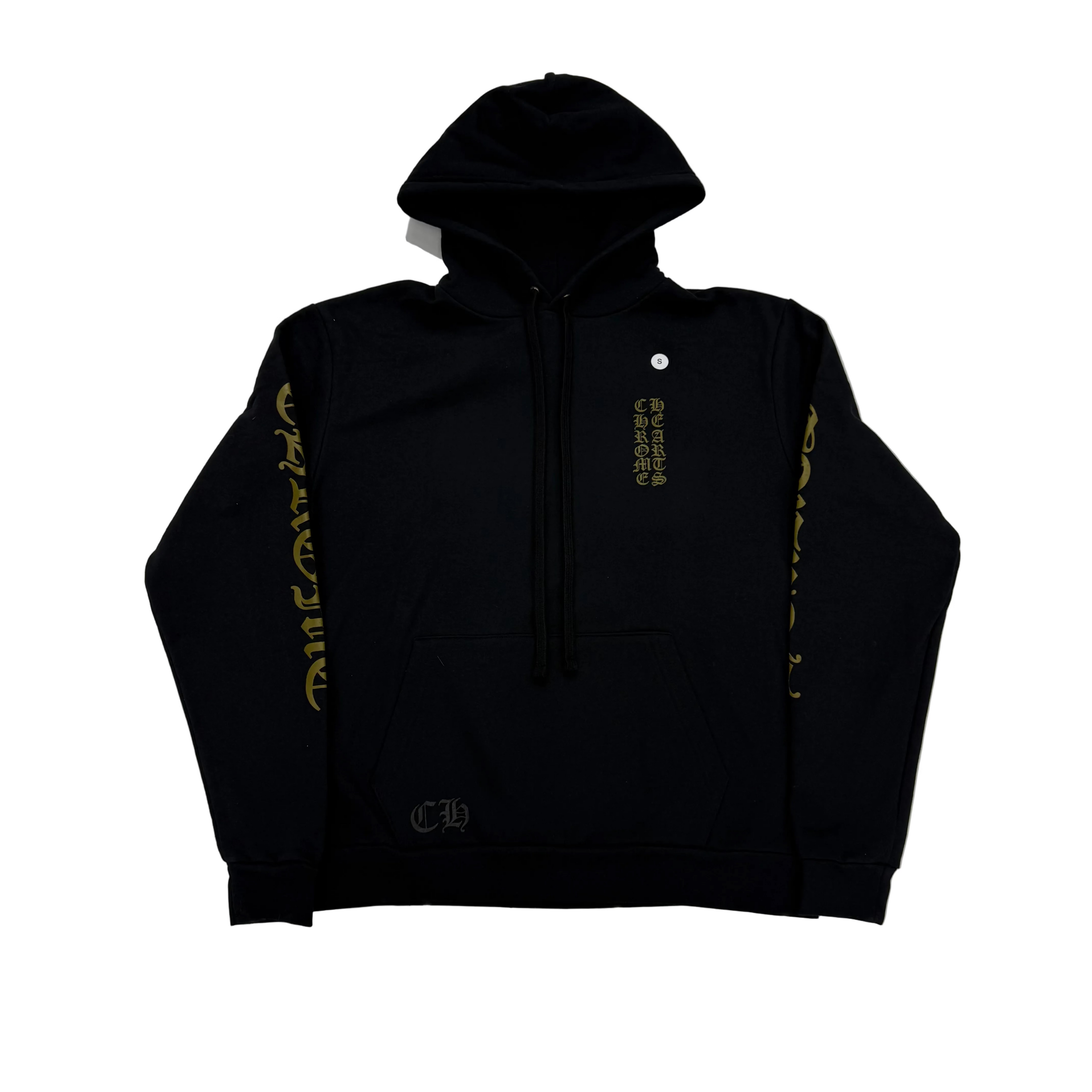 Chrome Hearts Black Olive Vertical Logo Pullover Hoodie
