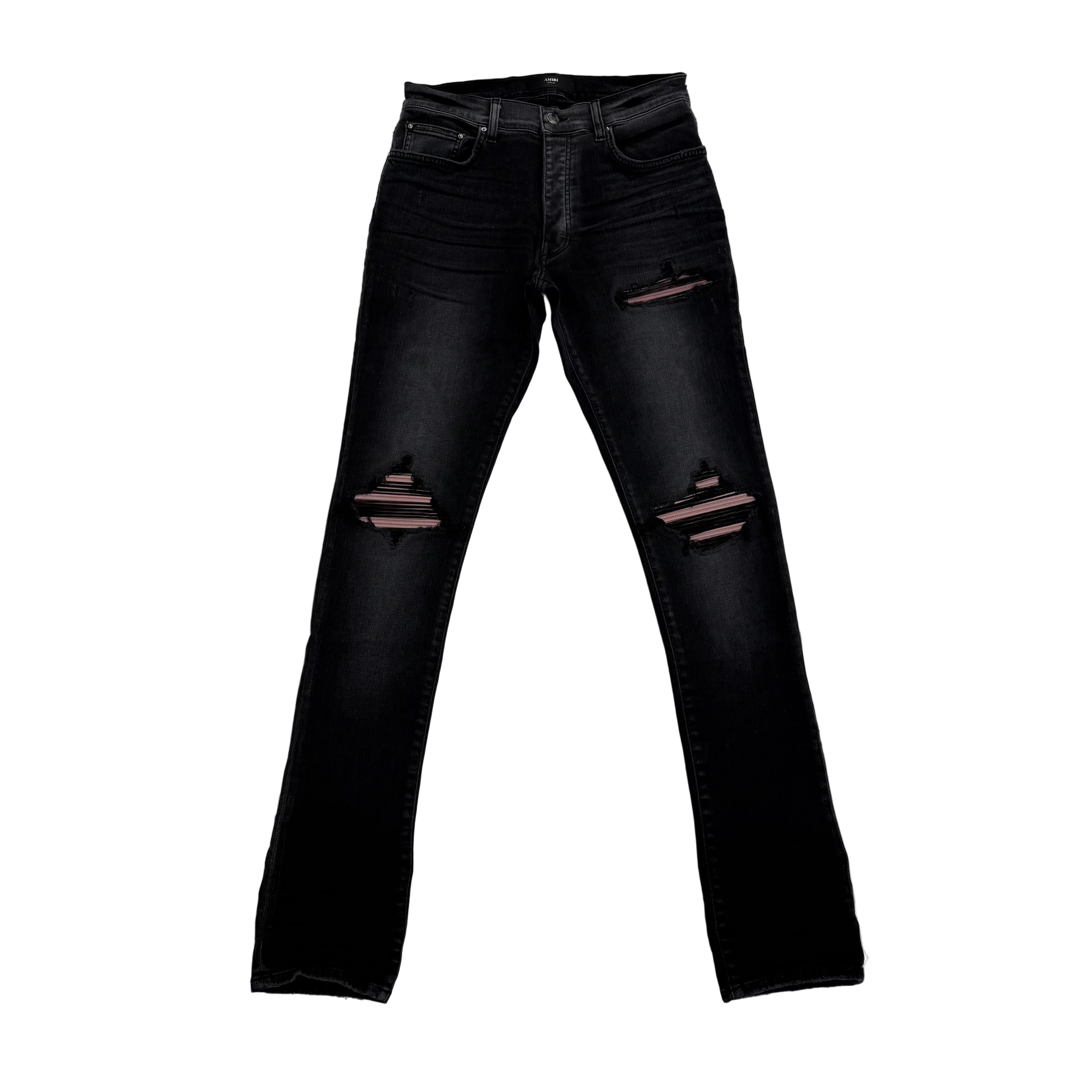 Mike Amiri Jeans Black Pink Patch MX1