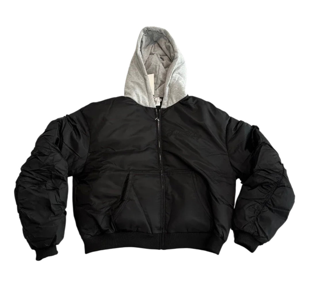 Saint Vanity Nylon Bomber Jacket Black