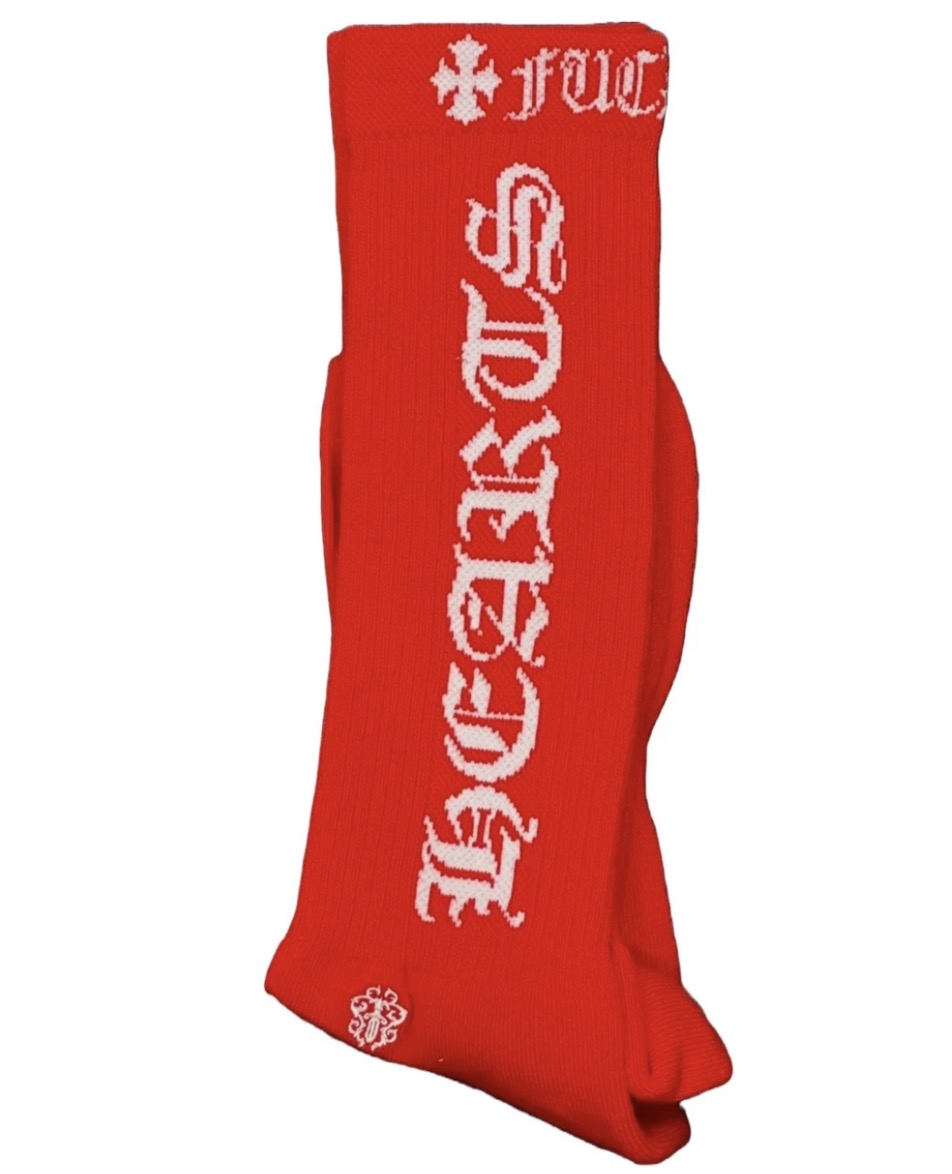 Chrome Hearts Red White Socks