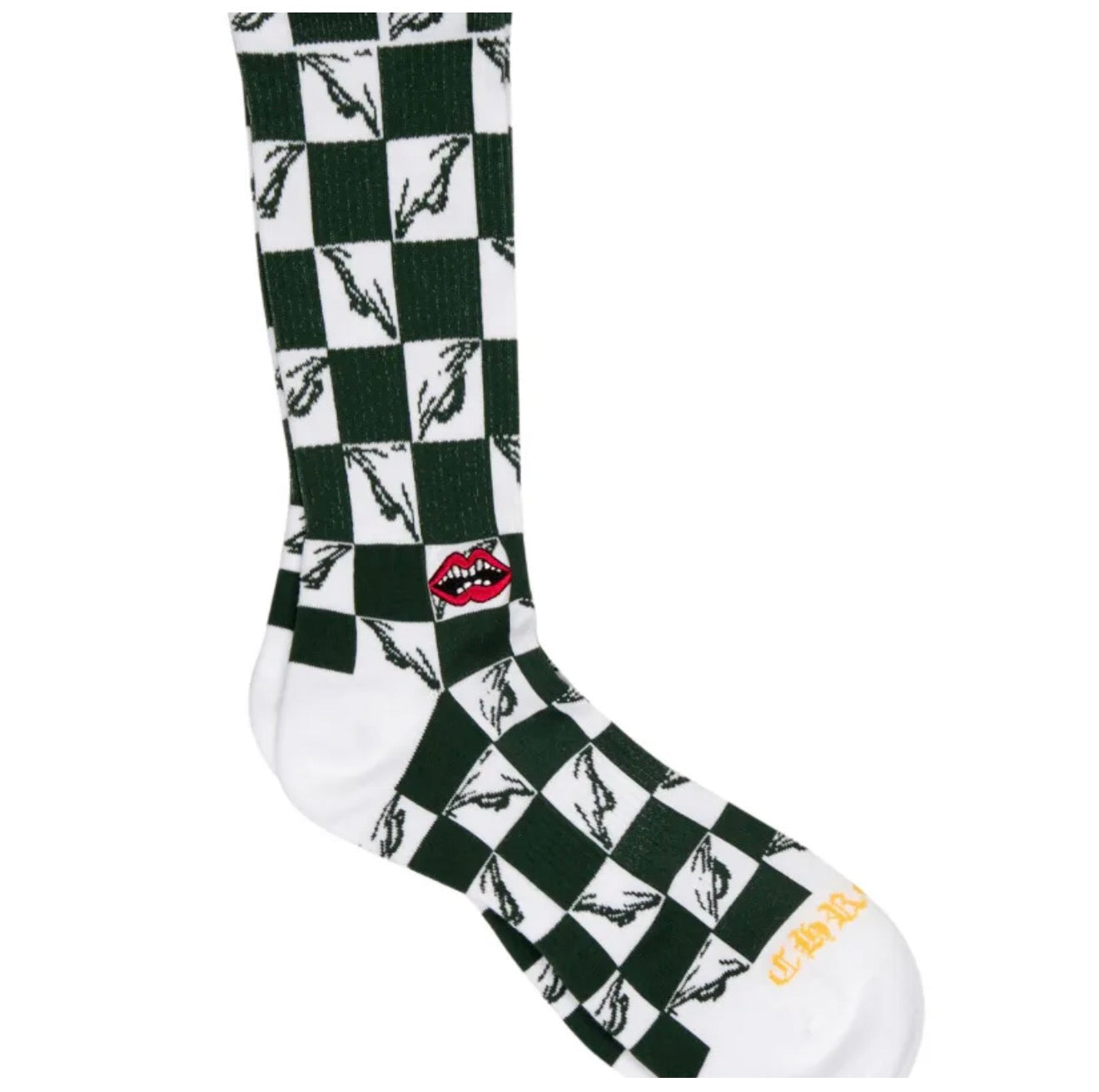 Chrome Hearts Green Matty Checkered Socks