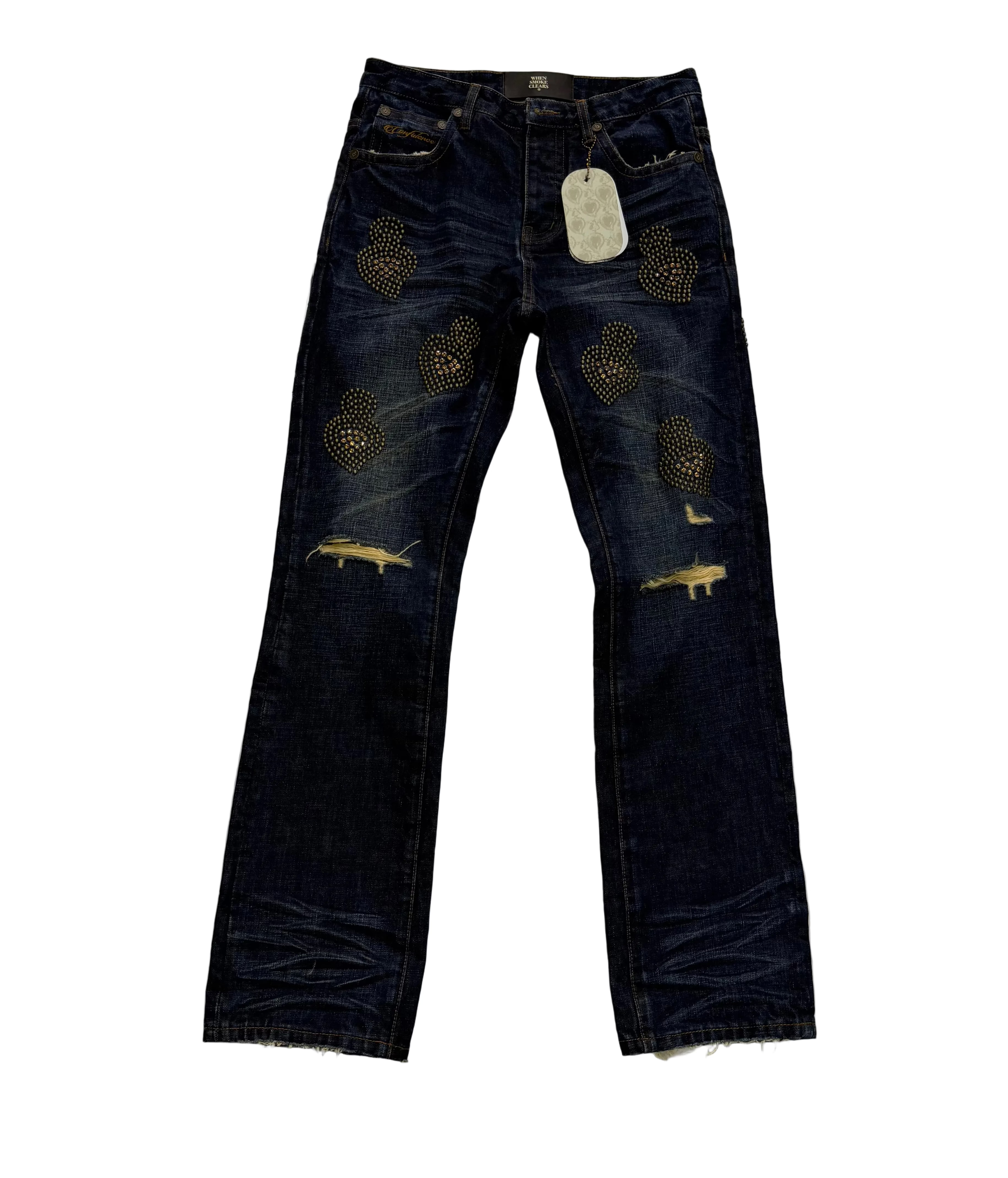 When Smoke Clears ‘Chain Stitched’ Jeans Dark Blue