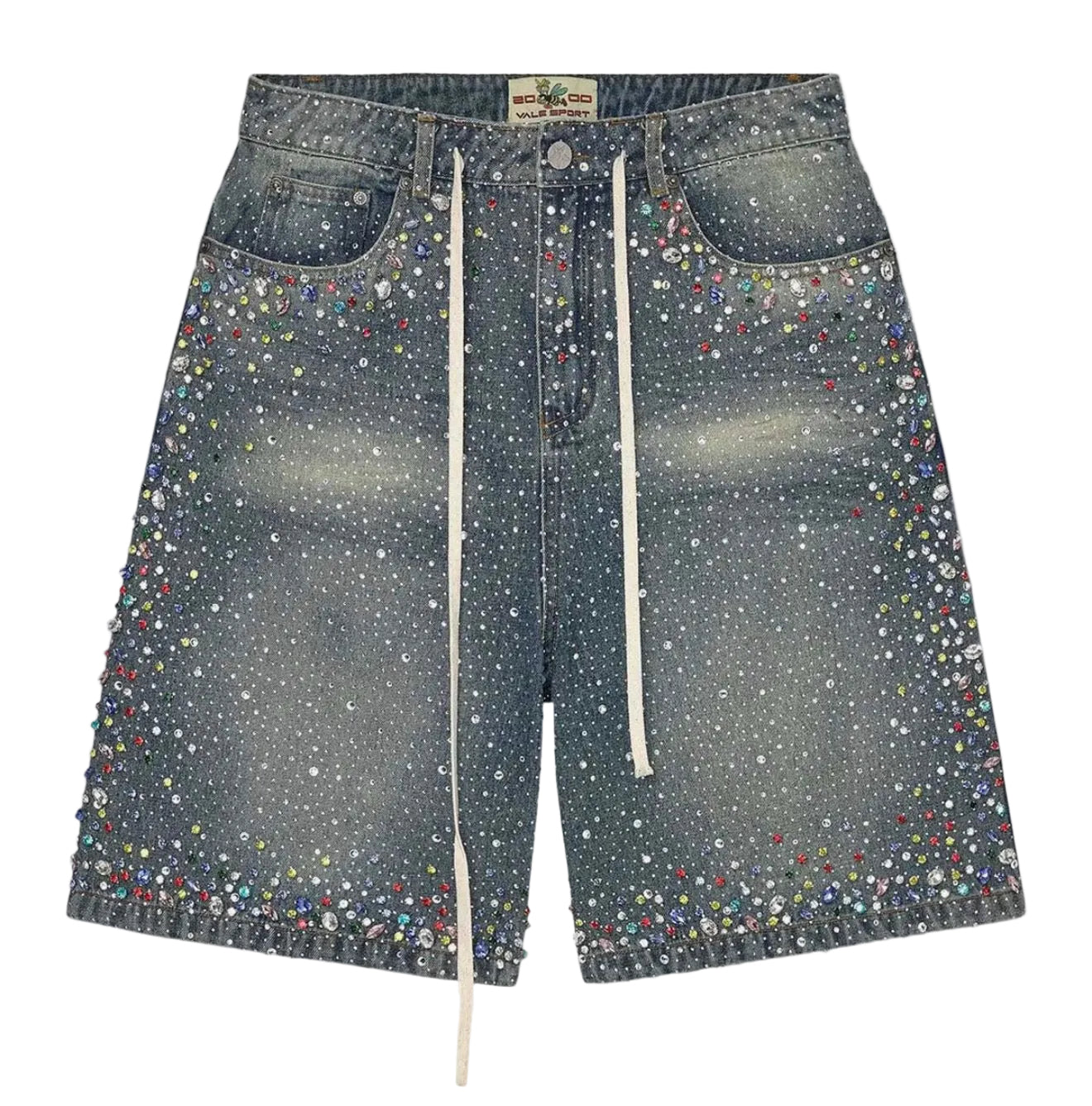 Vale Forever ‘Ice Cream Rainbow’ Jean Shorts Black