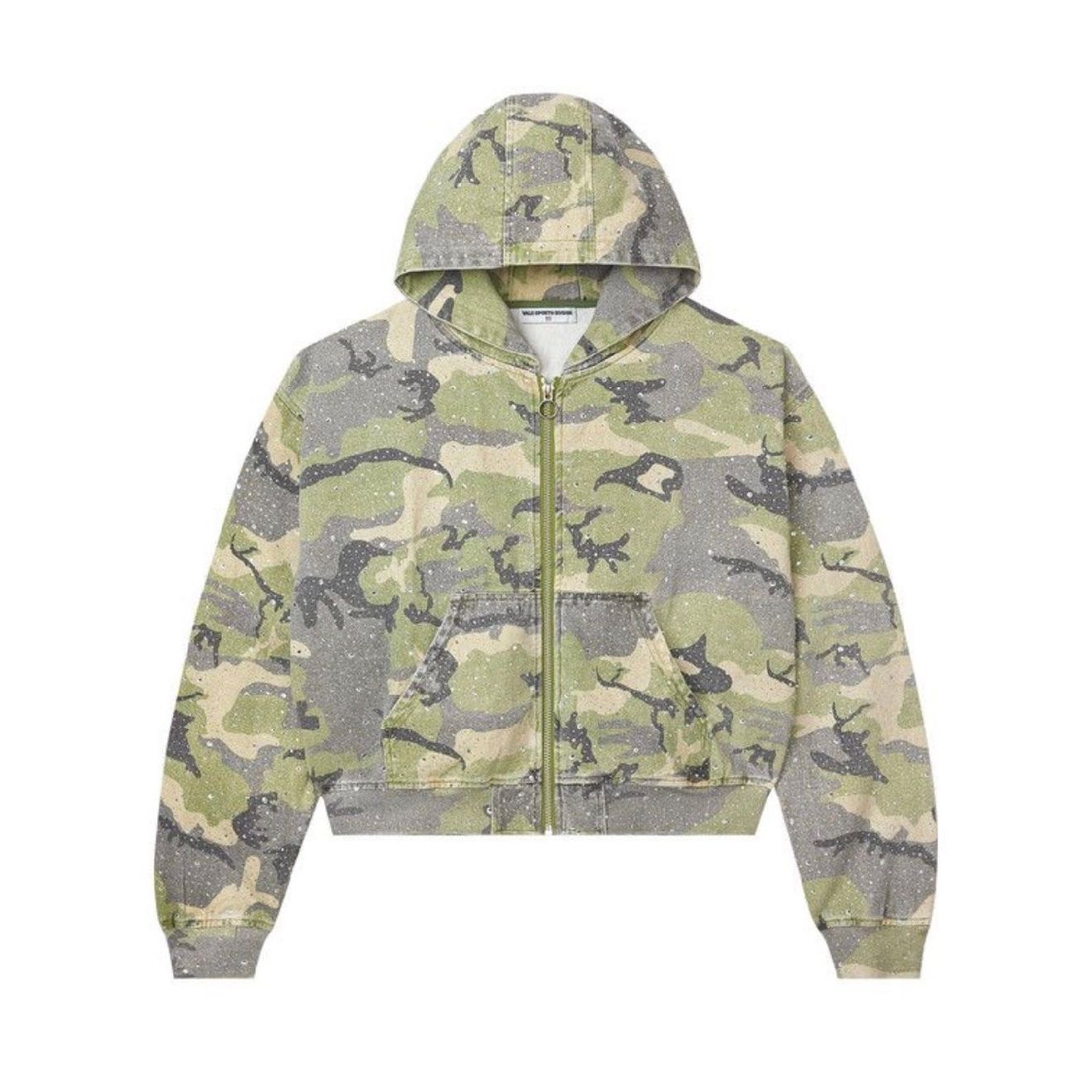 Vale Forever Winter Crystal Camo Zip Up Hoodie Green