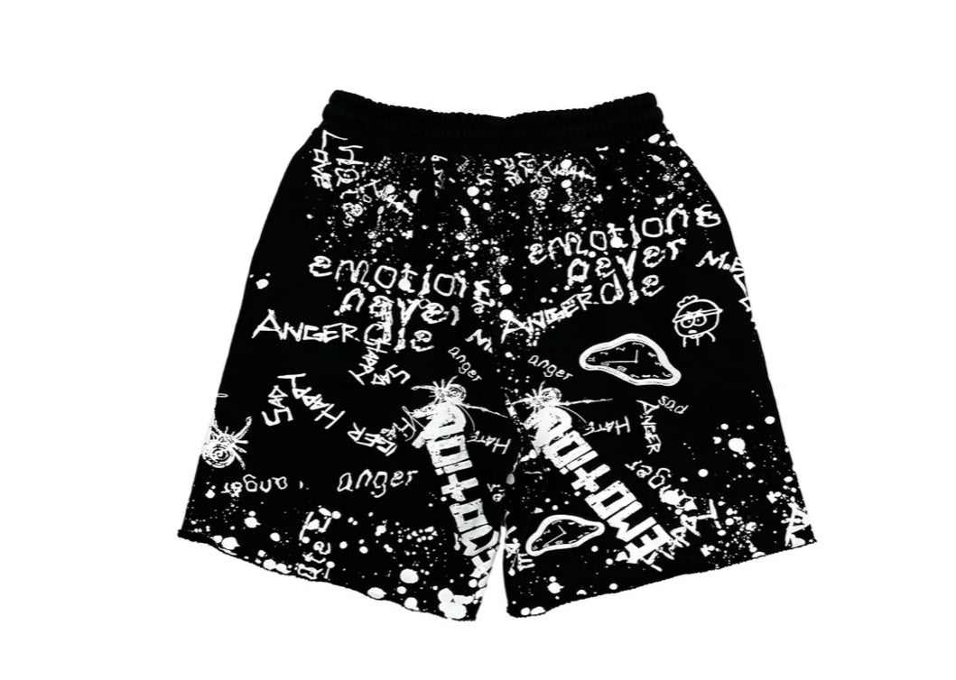 Mixed Emotion ‘Graffiti’ Black Shorts