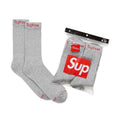 Supreme x Hanes Cushion Crew Socks Grey