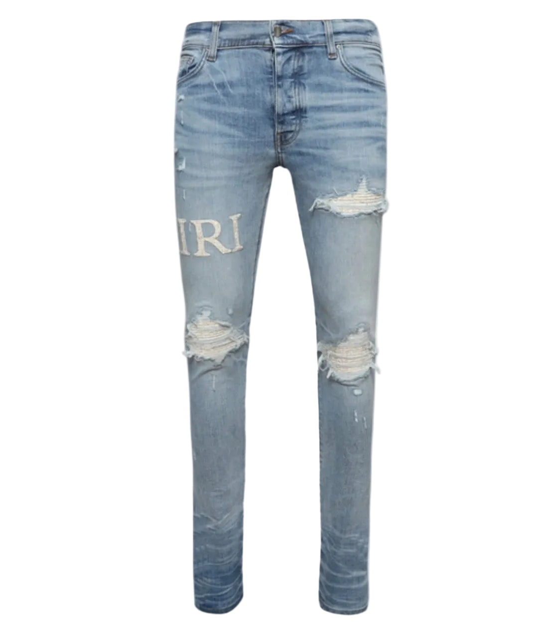 Amiri Light Wash White Boucle Jeans