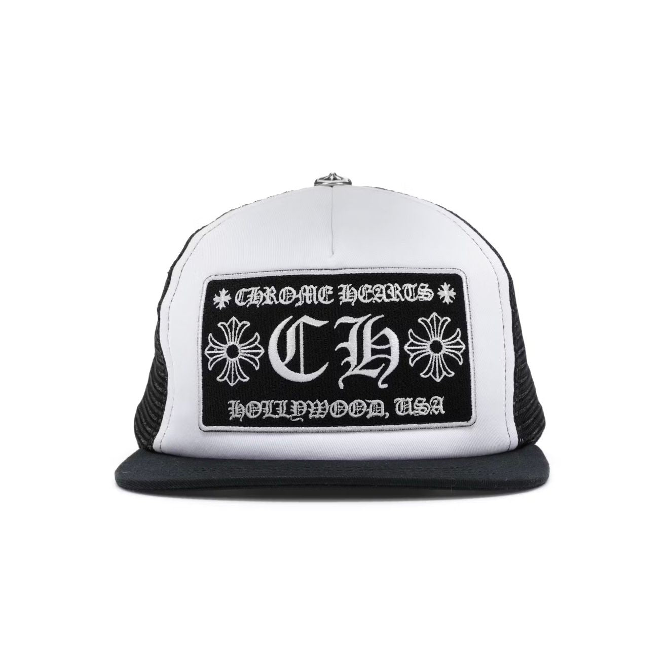 Chrome Hearts Hollywood ‘CH’ Trucker Hat White Black