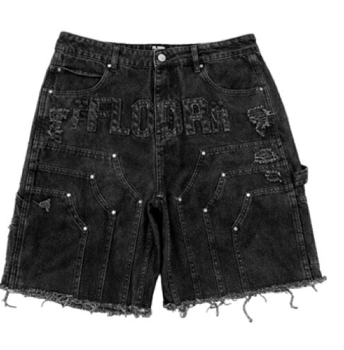 Floor 914 ‘Workman’ Jean Shorts Black