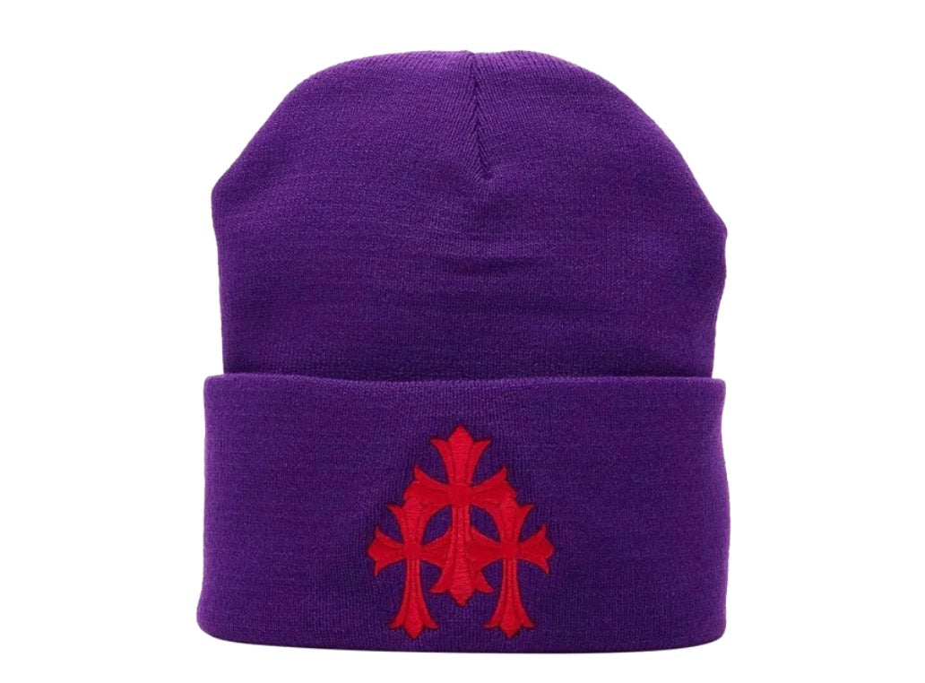 Chrome Hearts Purple Cross Beanie