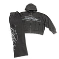 Lost Shdws ‘Distressed Script’ Sweatsuit Black