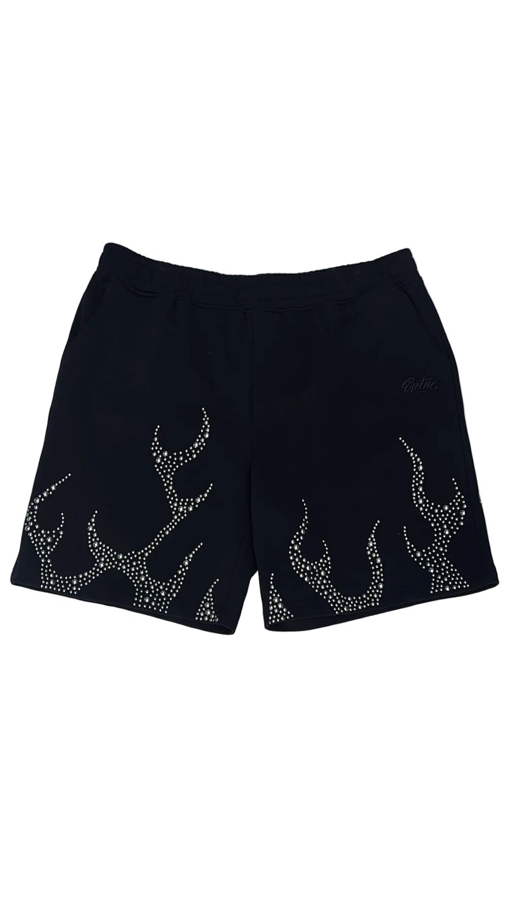 EPTM Metal Studded Flame Sweat Shorts Black