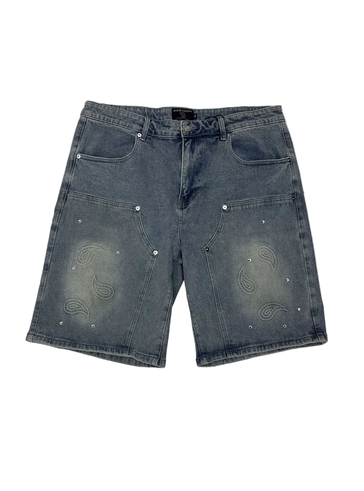 Mixed Emotion ‘Paisley’ Blue Denim Shorts
