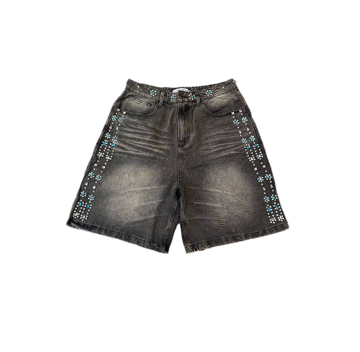 Vale ‘Pink/Blue’ Rhinestone Jean Shorts