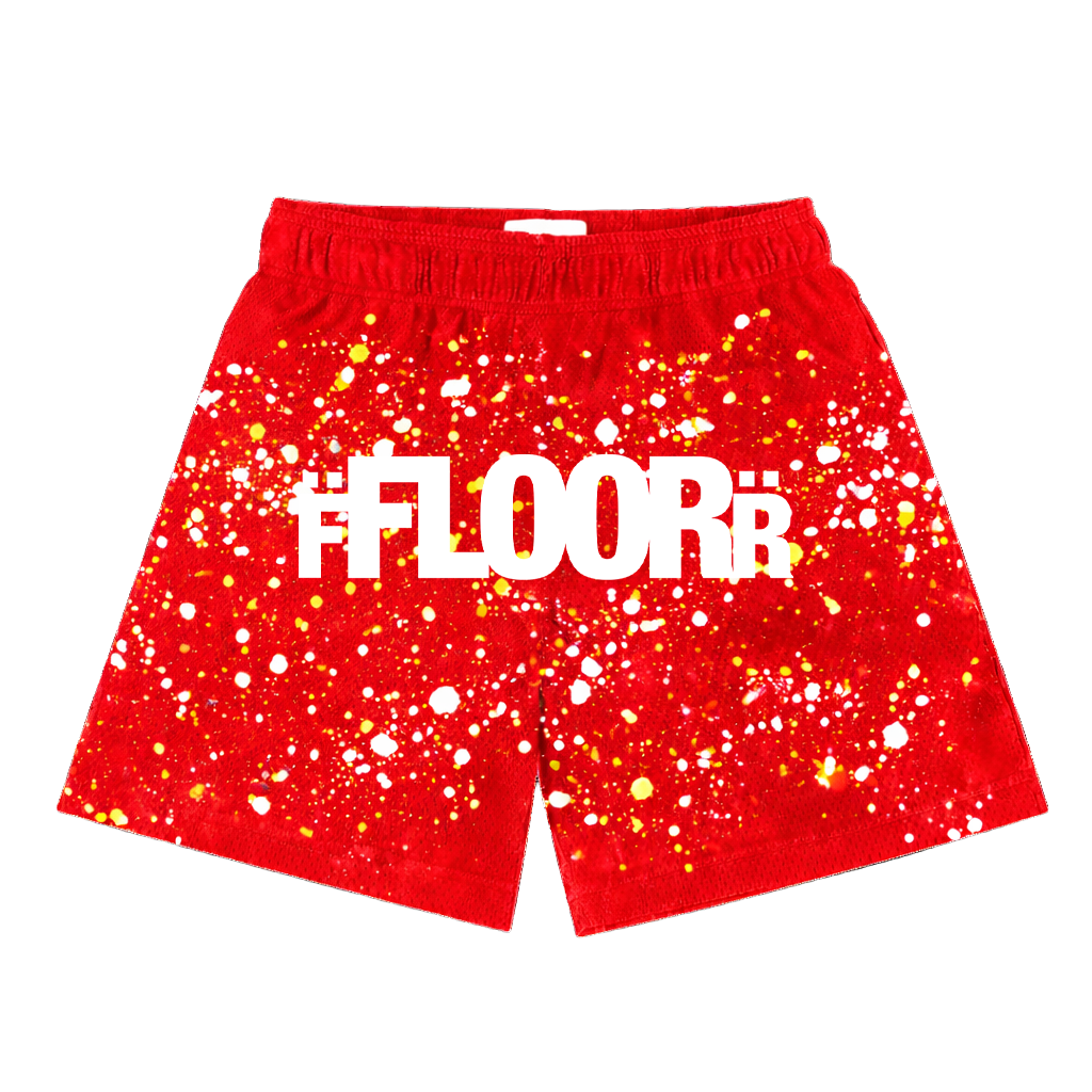 Floor 914 Mesh Basketball Shorts Red