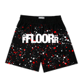 Floor 914 Mesh Basketball Shorts Black Red