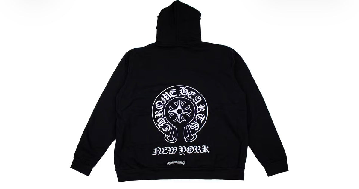 Chrome Hearts Black White New York Horseshoe Zip Up Hoodie